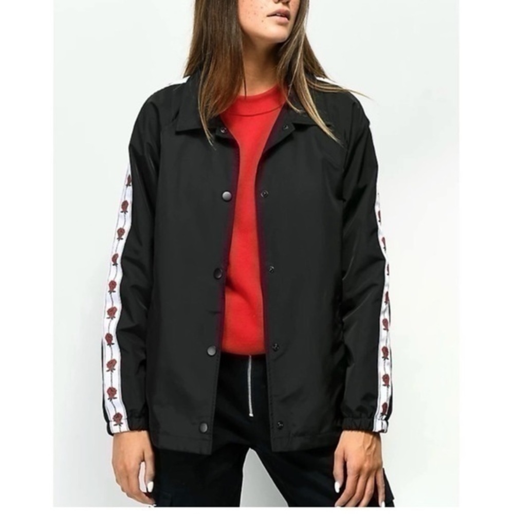 Empyre Leona Black & Rose Nylon Coaches Jacket S